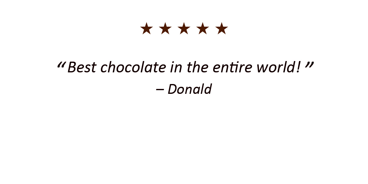 Best chocolate in the entire world! – Donald